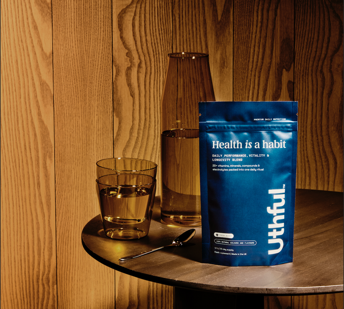 UK-manufactured NMN supplement designed for daily vitality and longevity in adults aged 40s and 50s